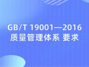 GB/T 19001—2016《质量管理体系 要求》